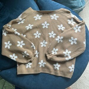 Beige flower sweater